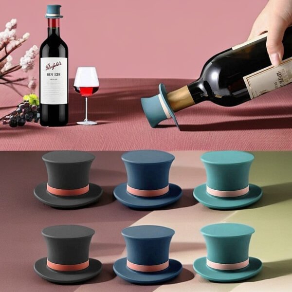 Silicone Wine Stoppers for Wine Bottles - 4 Pack Funny Wine Stoppers - Airtight Wine Saver Wine Bottle Caps - Wine Accessories for Wine Lovers - Life, Therapy, Pleasure, WTF