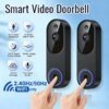 Orbitell 1080p Wireless Wi-Fi Video Doorbell Camera with Two Way Audio, Night Vision, Cloud Storage, Smart AI Motion Detection, Support 2.4GHz Wi-Fi only