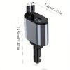Retractable Car Charger, 4 in 1 Fast Charging Car Charger with USB-C & USB-A, Compatible with iPhone 17/16/15/14/13/12/11,Galaxy,Pixel, Car Accessories for Men Women Drivers