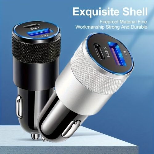 LISEN Car Charger USB C, 45W Cigarette Lighter USB Charger Adapter, Car Accessories Gifts for Men, Mini USBC Cars Fast Charging Adapter USBC Type C 12V Plug Outlet, for iPhone 17 Pro Max 16 15 14 13