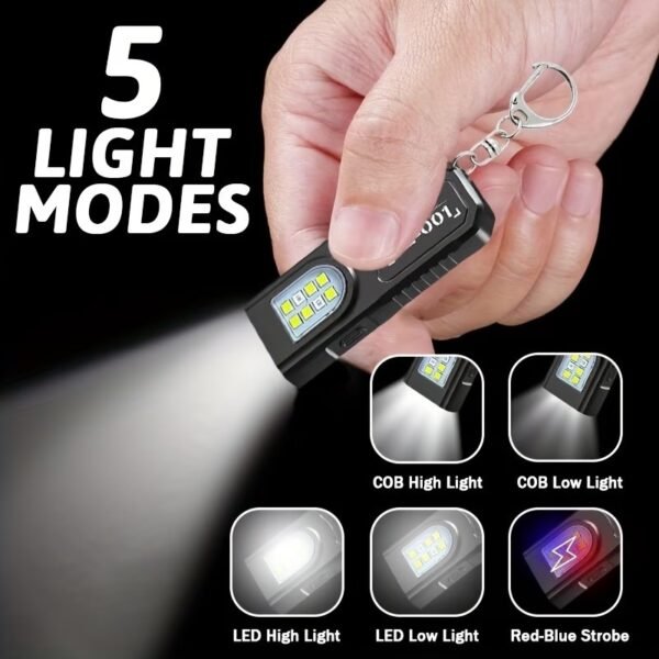 ThruNite Ti Mini Keychain Flashlight, USB-C Rechargeable EDC Pocket Light, Bright 650 Lumens Small Keychain Gadget for Camping, Everyday Carry, Indoor Outdoor Use (Grey Cool White)