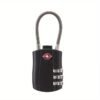 TSA Approved Cable Luggage Locks, Re-settable Combination with Alloy Body, Black 2 Locks.