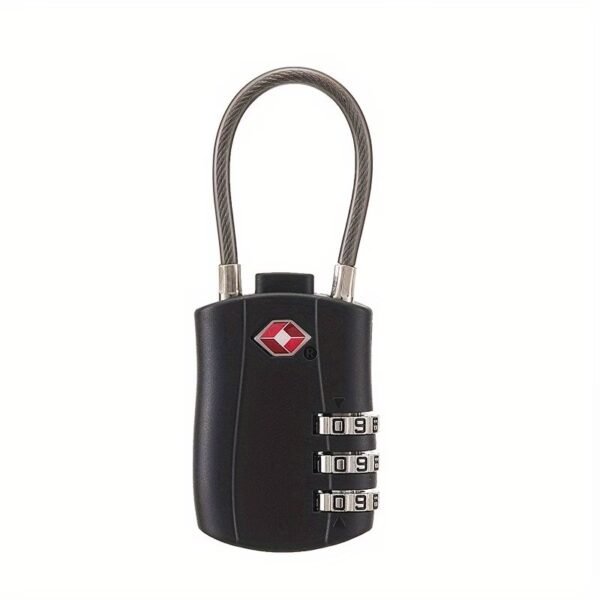 TSA Approved Cable Luggage Locks, Re-settable Combination with Alloy Body, Black 2 Locks.