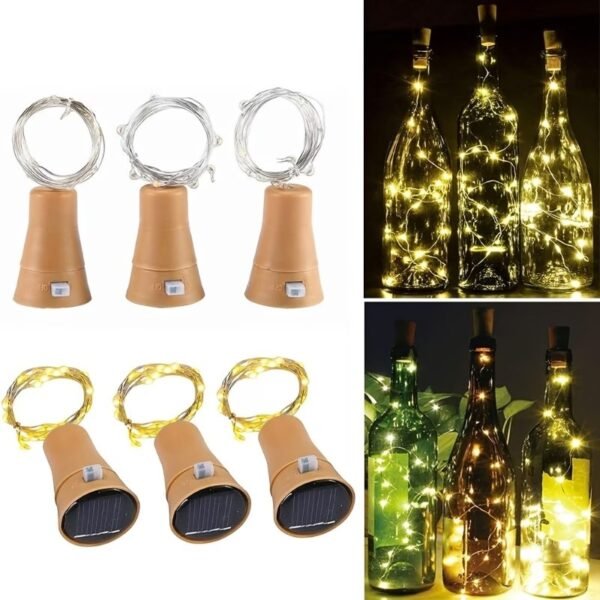 YJFWAL Upgraded 12 Pack Solar Wine Bottle Lights, 20 LEDs Waterproof Copper Light, Bottle Light Fairy Cork String Lights for Yard Patio Decor, DIY Birthday Gift for Mom Grandma Girlfriend(Warm White)