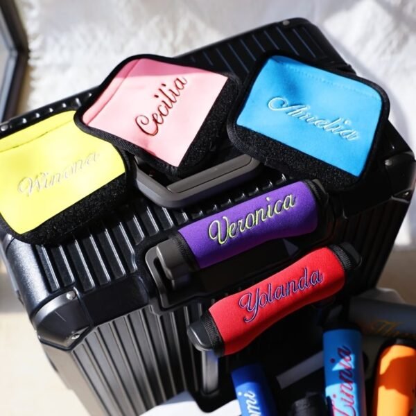Coco Personalized Luggage Handle Wrap with Embroidered Name, Custom Handle Covers for Travel Bag Luggage Suitcase, Monogrammed Luggage Finder