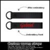 Monogrammed Solid Poly fabric Key Fob Keychain opening with Split Ring and Clasp in Personalized