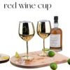 Gusto Nostro Stainless Steel Wine Glass - 18 oz - Cute, Unbreakable Wine Glasses for Travel, Camping and Pool - Fancy, Unique and Cool Portable Metal Wine Glass for Outdoor Events, Picnics (Set of 2)