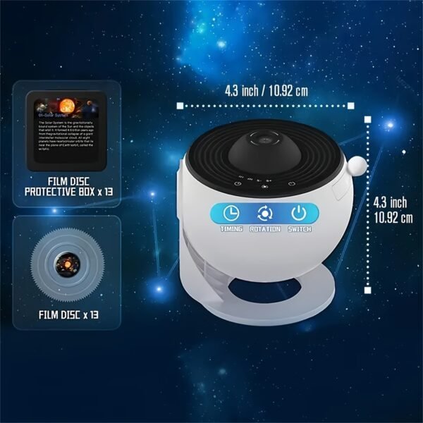 Galaxy Projector Pro for Bedroom, 13 in 1 Planetarium Star Projector with Solar System & Constellation, Night Light for Ceiling - 360° Rotating with Timer, Adjustable Knob, Kids Adults Room Decor
