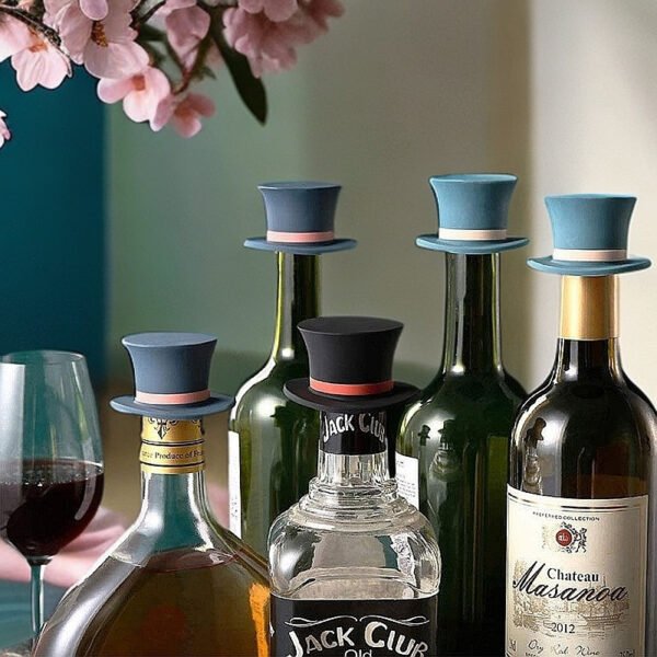 Silicone Wine Stoppers for Wine Bottles - 4 Pack Funny Wine Stoppers - Airtight Wine Saver Wine Bottle Caps - Wine Accessories for Wine Lovers - Life, Therapy, Pleasure, WTF