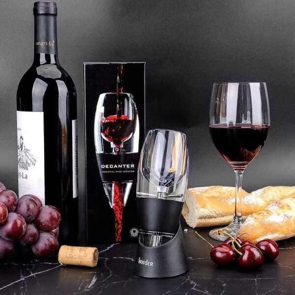 Rabbit W6127 Wine Aerator and Pourer, Clear and Stainless Steel Design, Easy to Use for Enhancing Wine Flavor and Smooth Pouring
