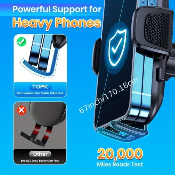 Vansky Car Phone Holder Mount, 3-in-1 Universal Cell Phone Holder Car Air Vent Holder Dashboard Mount Windshield Mount Fit for iPhone 17 16 15 14 13 Pro Max, Samsung S24 S23 LG Sony and More