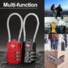TSA Approved Cable Luggage Locks, Re-settable Combination with Alloy Body, Black 2 Locks.