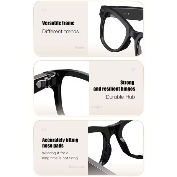 AI Smart Glasses, 8MP HD Camera Glasses With AI Assistant and 3600mAh Charging Case, Translation Glasses with 164 Languages and Color-Change Lens, Music & Hands-Free Calls, UV & Blue Light Protection