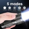 Rechargeable Spotlight,4500 LM Super Bright Handheld Spot Light LED Flashlight High Lumens,Powered Spotlight Large Searchlight Outdoor with Solar Panels for Boating Camping Hunting