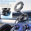 Vacuum Magnetic Suction Car Phone Holder Fold-able and and Hands-Free 360° Adjustable Rotation Phone Mount, Compatible with All Smartphones