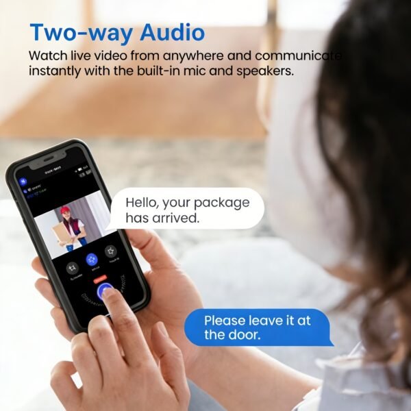 Orbitell 1080p Wireless Wi-Fi Video Doorbell Camera with Two Way Audio, Night Vision, Cloud Storage, Smart AI Motion Detection, Support 2.4GHz Wi-Fi only