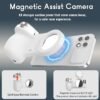 Phone Camera Grip with Selfie Ring Light & Detachable Bluetooth Remote Control, TikTok Scrolling Remote Shutter, Cold Shoe for Light/Mic, Compatible with iPhone & Android Phone