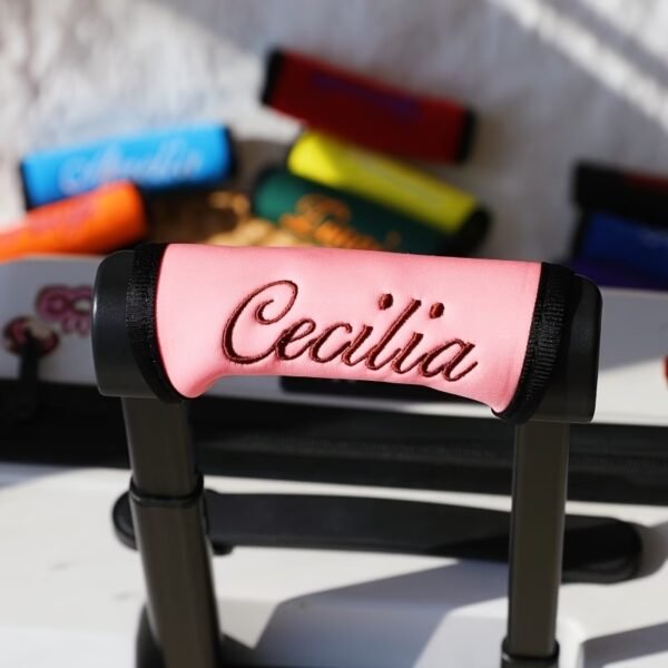 Coco Personalized Luggage Handle Wrap with Embroidered Name, Custom Handle Covers for Travel Bag Luggage Suitcase, Monogrammed Luggage Finder