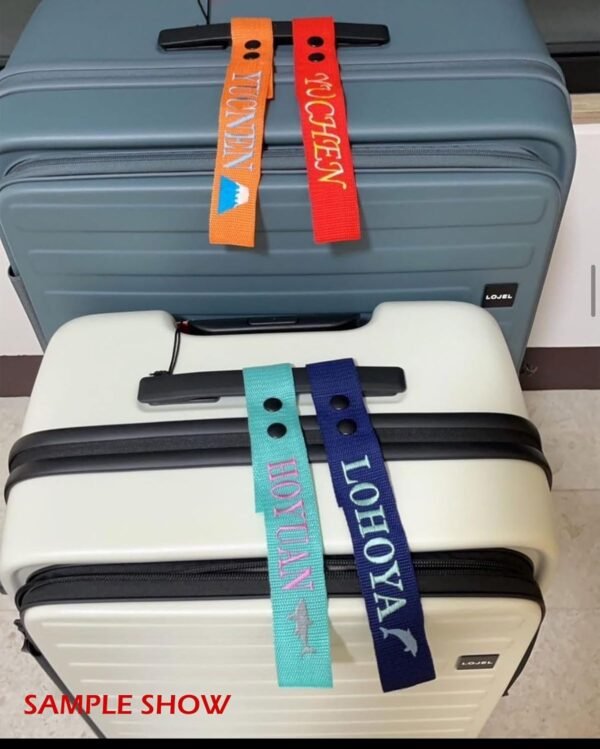 Personalized Luggage Tags, Customized Name ID Suitcase Tag Labels for Travel Suitcase, Personalized Embroidery Baggage Tags to Quickly Spot Suitcases,Travel Bag,Hiking Bag (Polyester)
