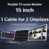 Laptop Screen Extender, 1080P IPS FHD Monitor Extension for 15-17.3" Laptop, Ultra-Thin Portable Triple Portable Monitor with USB-C/HDMI/USB-A,Mac/Windows/Chrome/Android (Grey, 15 Inches)