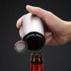 Premium Beer Bottle Opener, Automatic Stainless Steel Quick Pop the Top Can Openers by Magnet Catching No Damage Caps, Wine Accessory Push Down Off Magnetic Bartender Tool for Home Picnic Camping