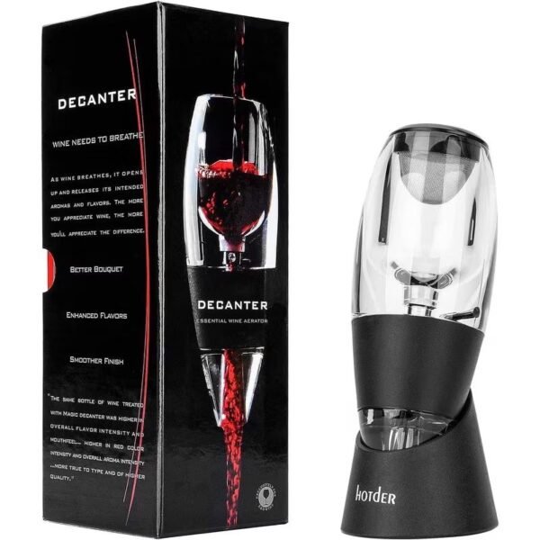 Rabbit W6127 Wine Aerator and Pourer, Clear and Stainless Steel Design, Easy to Use for Enhancing Wine Flavor and Smooth Pouring