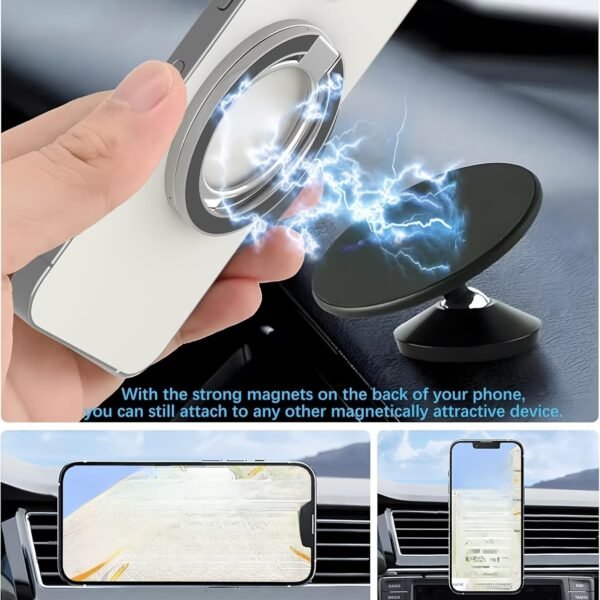 MagSafe Phone Grip Holder Dual-Sided Magnetic Finger Ring Adjustable Kickstand Loop for iPhone 17/16 Pro Max/15 Plus/14 Pro/13 Mini/12, Samsung, Magnet Phone Stand Grip Compatible with Mag Car Mounts