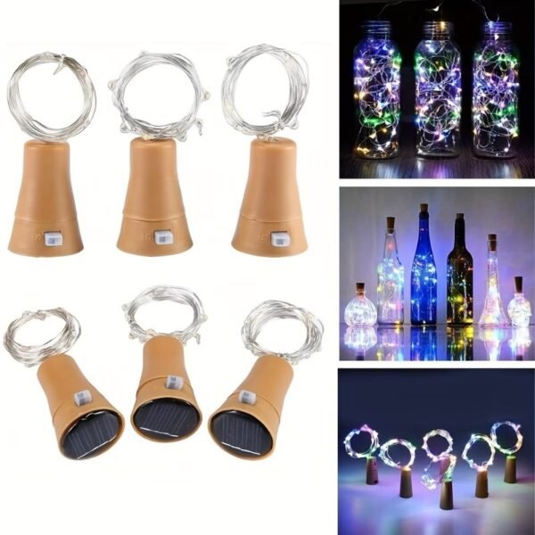 YJFWAL Upgraded 12 Pack Solar Wine Bottle Lights, 20 LEDs Waterproof Copper Light, Bottle Light Fairy Cork String Lights for Yard Patio Decor, DIY Birthday Gift for Mom Grandma Girlfriend(Warm White)