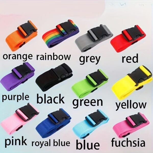 Custom Luggage Straps for Safe Travel - Personalized Embroidered Suitcase Belts, Unique Presents for Frequent Flyers, Business Travelers, and Vacationers - 11 Colors, Adjustable 97cm-180cm(Purple)