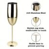 Champagne Glasses Set of 2 Stainless Steel Champagne Flutes Wedding Gifts for Bride 8.5 oz Unbreakable Champagne Glasses for Party Wedding Christmas Anniversary Brithday
