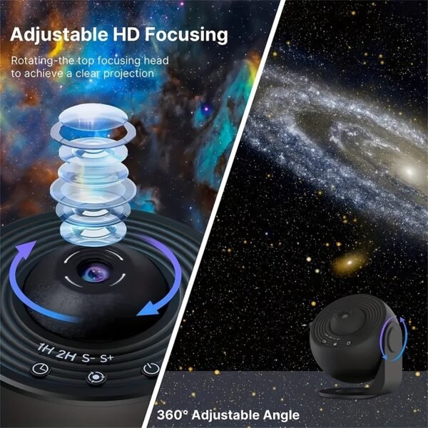 Galaxy Projector Pro for Bedroom, 13 in 1 Planetarium Star Projector with Solar System & Constellation, Night Light for Ceiling - 360° Rotating with Timer, Adjustable Knob, Kids Adults Room Decor