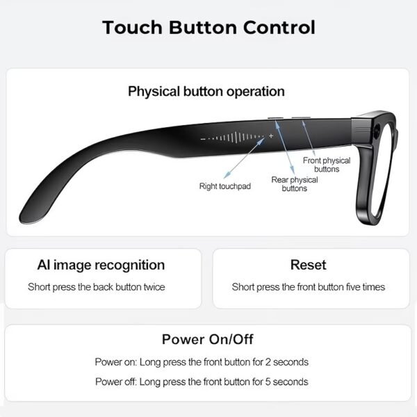AI Smart Glasses, 8MP HD Camera Glasses With AI Assistant and 3600mAh Charging Case, Translation Glasses with 164 Languages and Color-Change Lens, Music & Hands-Free Calls, UV & Blue Light Protection