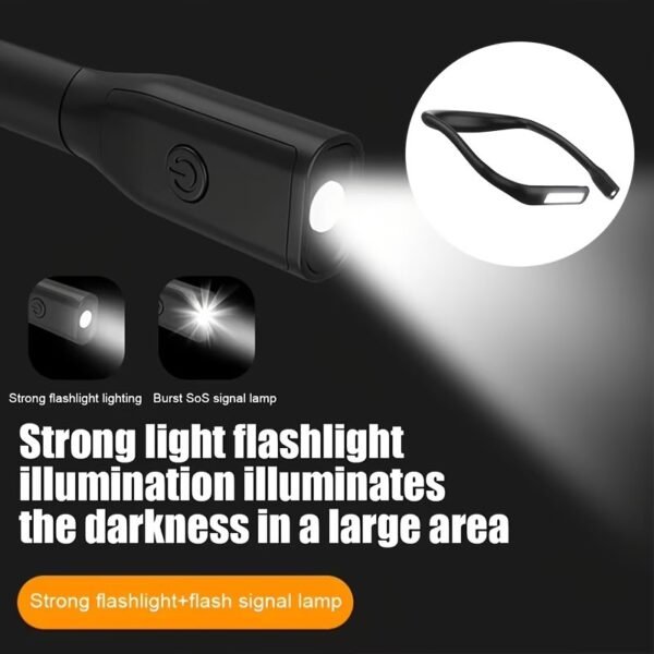 Glocusent Bendable Neck Light, 1600mAh Rechargeable Book Light for 100 Hrs, 5 Colors & Stepless Dimming Reading Light - Perfect Book Light for Reading in Bed, Knitting, Book Lovers Gifts