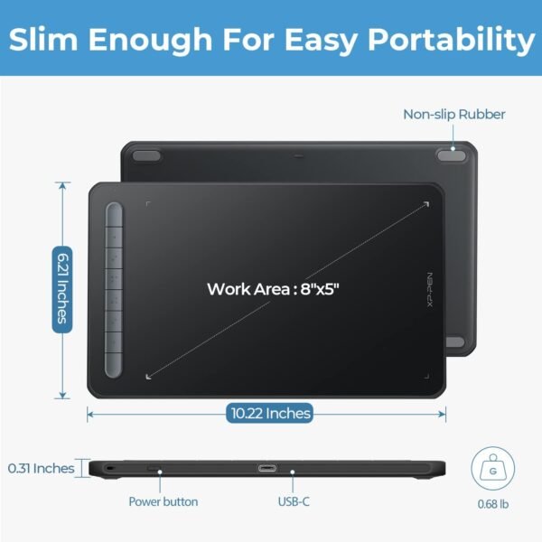 Wacom Intuos Small Bluetooth Graphics Drawing Tablet, 4 Customizable ExpressKeys, Portable for Teachers, Students and Creators, Compatible with Chromebook Mac OS Android and Windows - Black
