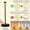 Cordless Table Lamps,Rechargeable Led Touch Bar Lamp, Portable Battery Desk Lamp,2 Level Brightness Dimmable Night Light,Minimalist Design, for Living Room/Restaurant/Couple Dinner/(Black)