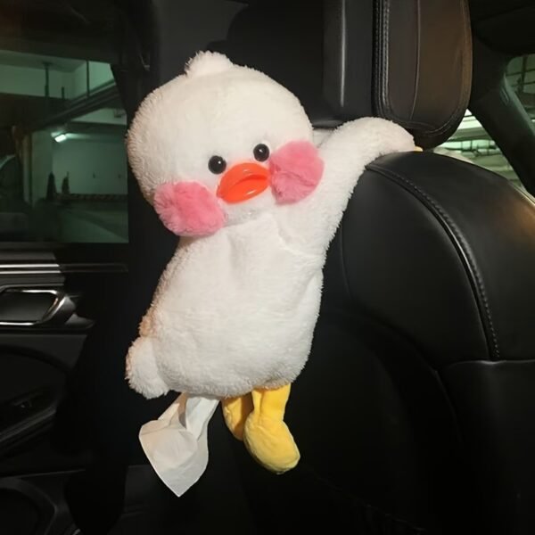 Tissue Box Cover Plush Tissue Box Holder for Car, Home, Decorative Holder/Organizer for Bathroom Vanity Countertop, Nightstands, Office Desk-Duck