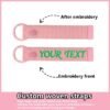 Monogrammed Solid Poly fabric Key Fob Keychain opening with Split Ring and Clasp in Personalized