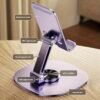 Nulaxy Dual Folding Cell Phone Stand, Fully Adjustable Foldable Desktop Phone Holder Cradle Dock Compatible with iPhone 17 16 15 14 13 12 11 Pro Max Xs Xr X 8, Nintendo Switch, All Phones
