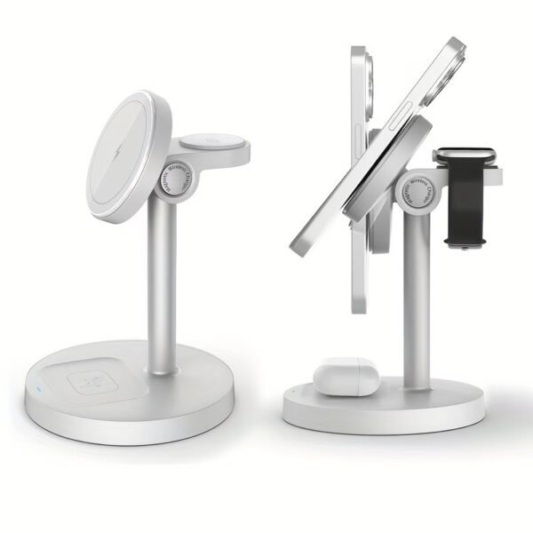 XDS3: 3-in-1 Wireless Charging Stand – Charging Station for iPhone, Apple Watch, and AirPods – MagSafe Compatible, Qi2 Certified – Includes  USB-C Wall Charger and 6.5-Foot USB-C Cable