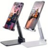ChatStand, Adjustable Cell Phone Stand for Desk, Phone Stand for Recording, iPhone Holder for Filming, Small iPhone Tripod, Soporte para Celular, Fits Samsung, Android, (Night Black)