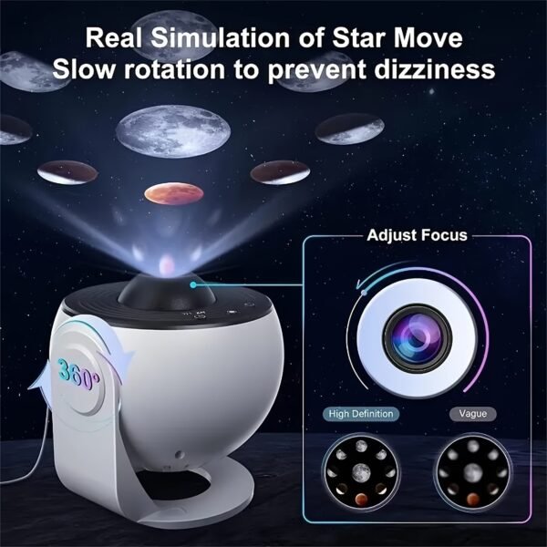 Galaxy Projector Pro for Bedroom, 13 in 1 Planetarium Star Projector with Solar System & Constellation, Night Light for Ceiling - 360° Rotating with Timer, Adjustable Knob, Kids Adults Room Decor