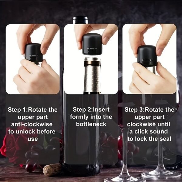 [2 PACK] Wine Bottle Stoppers,Real Vacuum Stoppers,Reusable Wine Preserver,Wine Corks Keep Fresh,Best Christmas and Birthday Gifts for Wine Lovers.