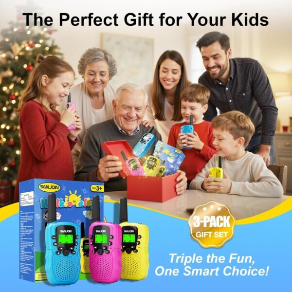Walkie Talkies for Kids Games Outdoor Toys for 3-12 Year Old Boys Girls, 3 Miles Long Range Walkie Talkie to Camping Hiking, 4 Year Old Girl Birthday Gifts for 3 4 5 6 7 8 9 Year Old Boy Girl Gift
