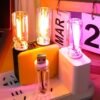 USB Night Light, Touch Dimmable Mini USB LED Car Interior Ambient Lights, Portable Plug-in Glass Bottle Night Lamp for Car, Tent, Desk, Bedside