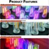 USB Night Light, Touch Dimmable Mini USB LED Car Interior Ambient Lights, Portable Plug-in Glass Bottle Night Lamp for Car, Tent, Desk, Bedside