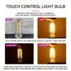 USB Night Light, Touch Dimmable Mini USB LED Car Interior Ambient Lights, Portable Plug-in Glass Bottle Night Lamp for Car, Tent, Desk, Bedside