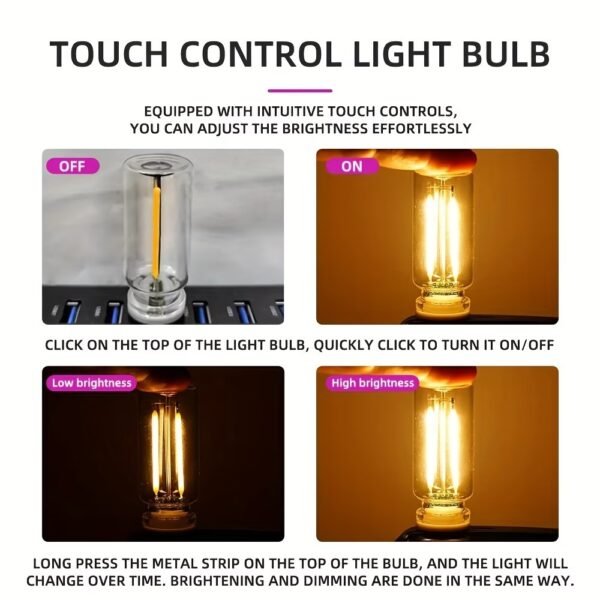 USB Night Light, Touch Dimmable Mini USB LED Car Interior Ambient Lights, Portable Plug-in Glass Bottle Night Lamp for Car, Tent, Desk, Bedside