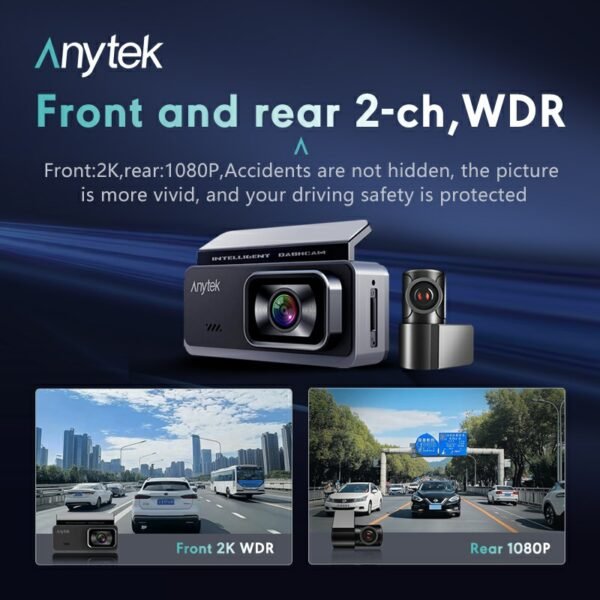 60FPS Dash Cam Front and Rear, 4K+2K Dual Dash Camera for Cars, Power Saving Parking Mode, Wi-Fi 6 App Control, Dual STARVIS 2 Sensors