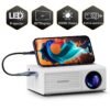 Portable projector, supports 1080P, USB connection, remote control - compatible with smartphones, tablets, laptops, TV sticks, 1280720 native resolution, large screen display, modern projector