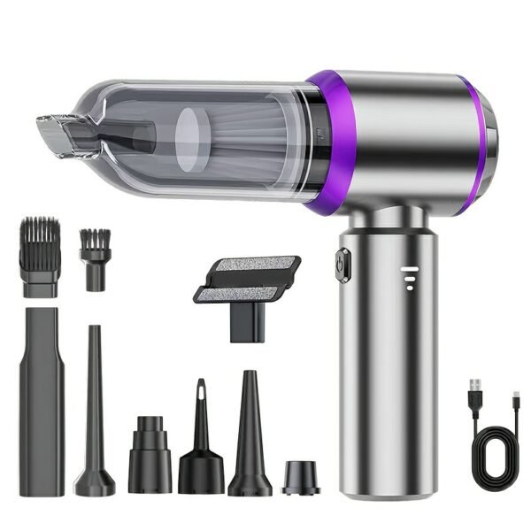 Portable Wireless Car Vacuum Cleaner - Four in One Handheld Vacuum Cleaner with Three Level Adjustment 1500018000 21000 Pa High Suction Capacity, Compressed Air Dust Collector with a Battery Life of up to 35 Minutes - Rechargeable Lightweight Vacuum Cleaner